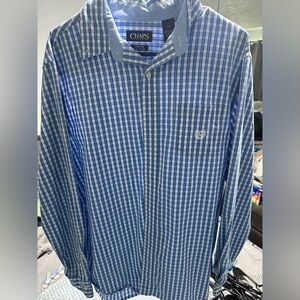 Chaps Button Up Long Sleeve Men’s Dress Shirt. Size Large